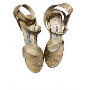 Jimmy Choo Beige Wedge Sandals
